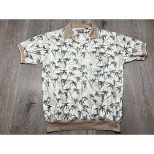 Vtg Mens Casual Polo Shirt Hawaiian BambooSun Casuals Banded Bottom Pocket  Sz M